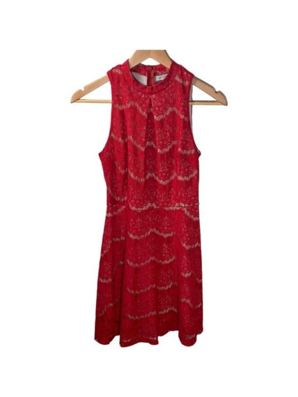 Love Fire Lace Mini Dress Women S Red Fit Flare Sleeveless Party
